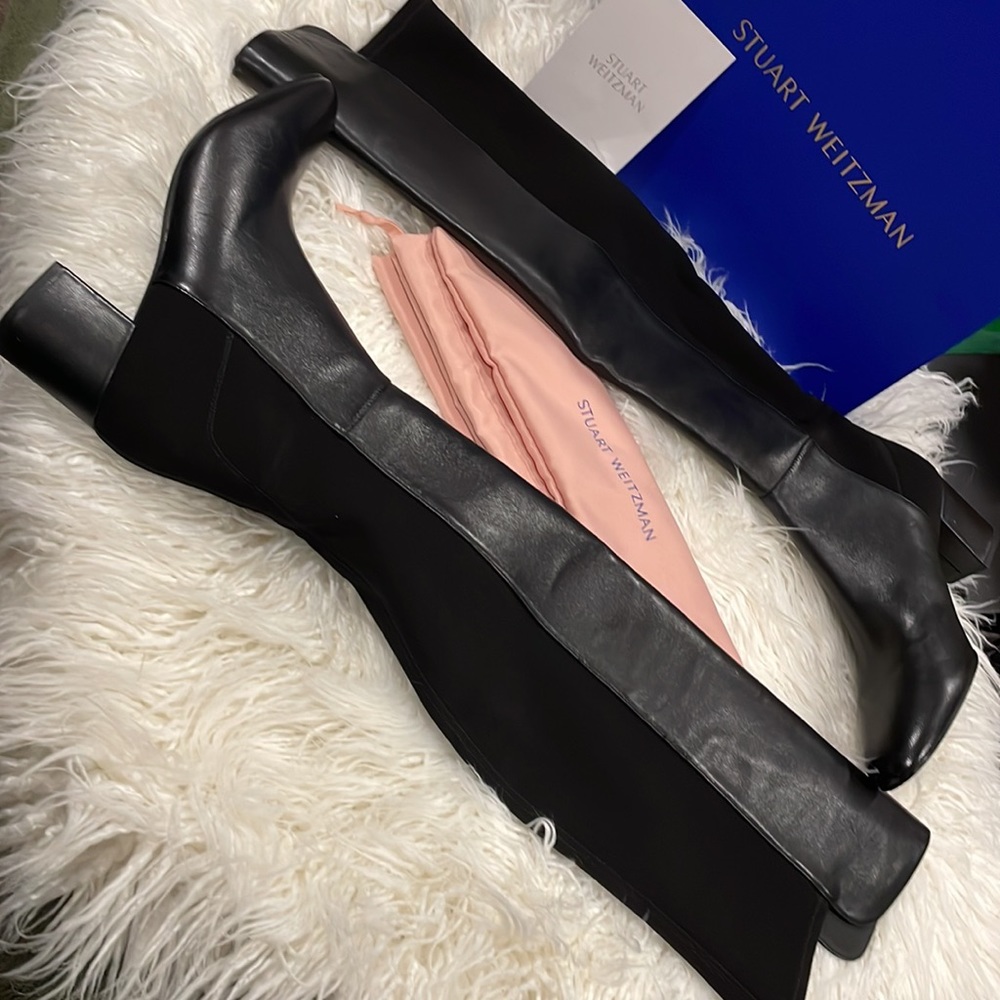 STUART WEITZMAN “Gillian 60 Leather Tall Boot” -  Black